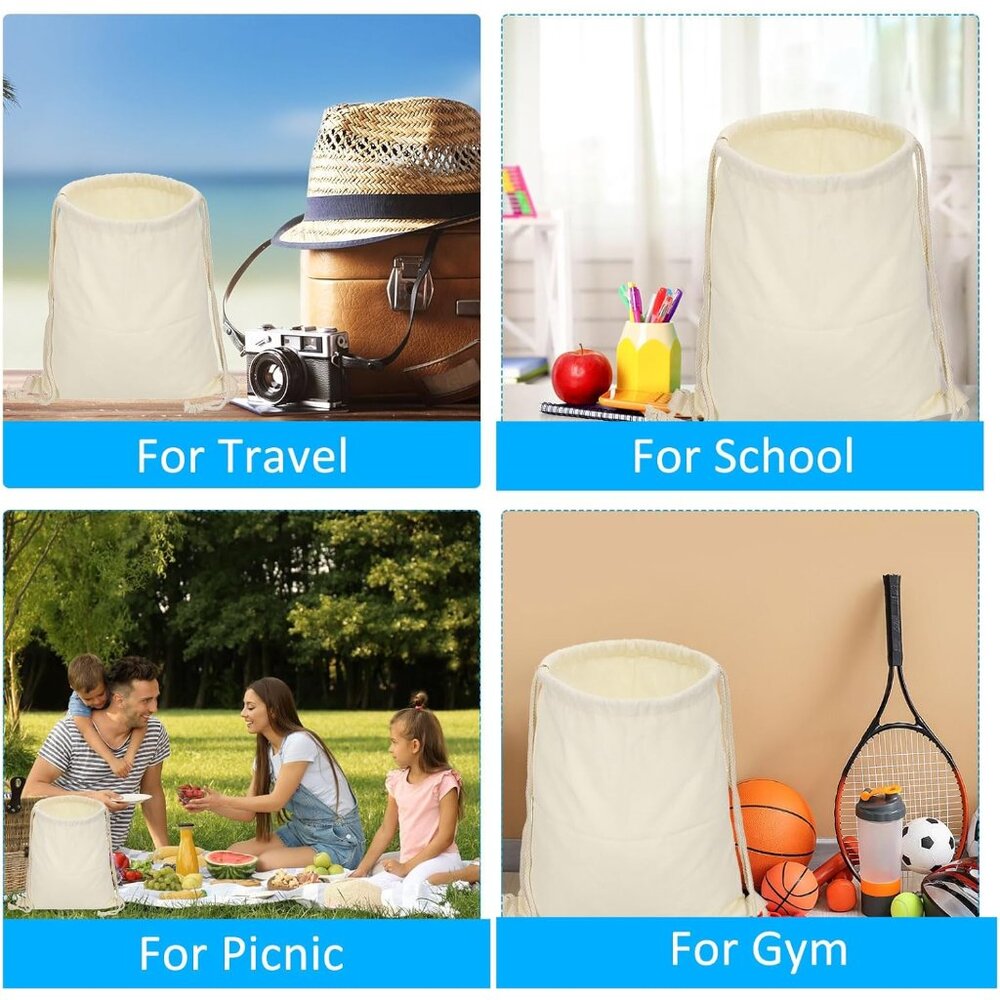 Customizable Foldable Cotton Drawstring Backpack … - image 6